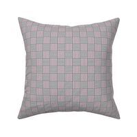 Simple Basketweave Pink and Gray Checkerboard Woven Blocks