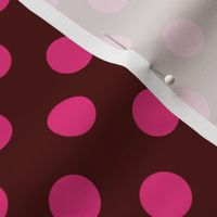 chocolate brown & pink polkadot