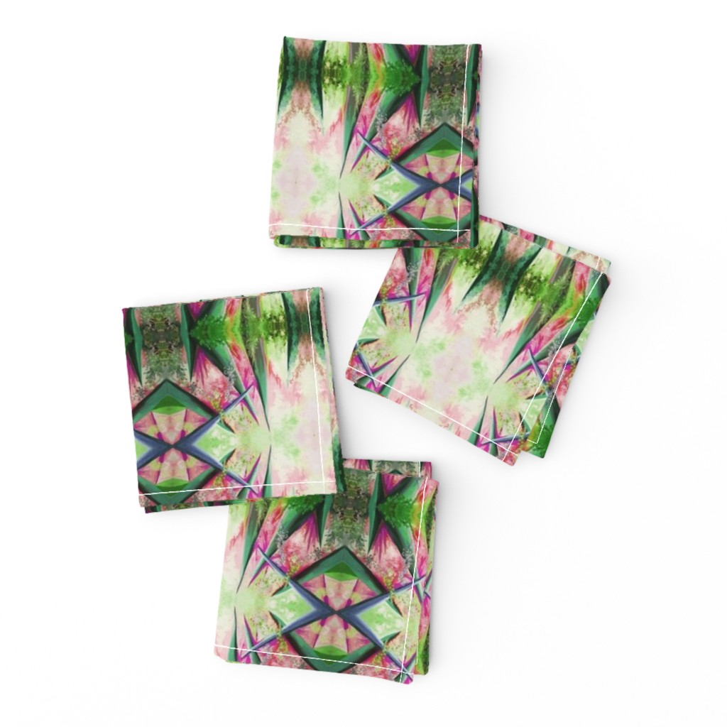 BNS4 - Stained Glass Shards  in Green  - Maroon - Pink