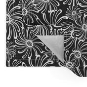 Bursting Bloom Floral - Black & White