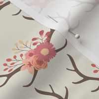 Floral Antlers - Cream