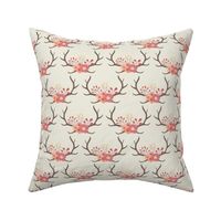 Floral Antlers - Cream