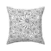 Bursting Bloom Floral - White & Grey