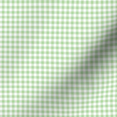Green and white, gingham check tiny 6 checks per inch