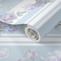 Garden Rose Aqua Stripe