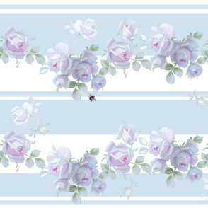 Garden Rose Aqua Stripe