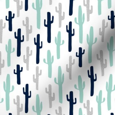 cactus // grey mint navy blue kids cactus cacti plants plant 