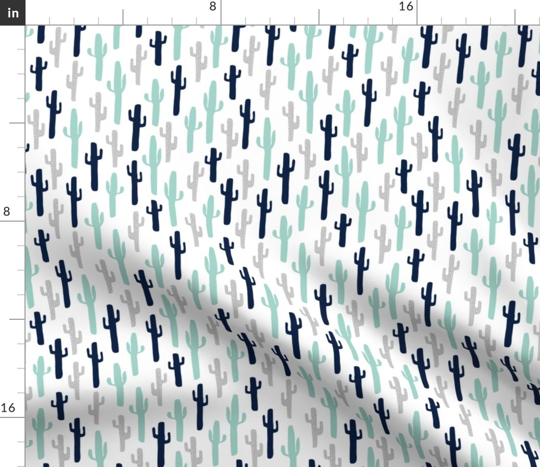 cactus // grey mint navy blue kids cactus cacti plants plant 