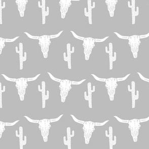 longhorn skull // skulls cactus grey boys room coordinate light grey gray