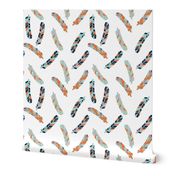 feathers // grey orange mint navy blue kids boys nursery 