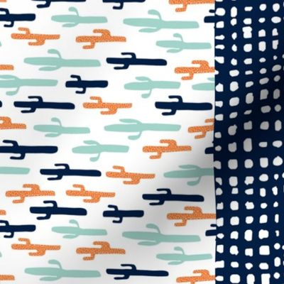 stripes quilt // boys western quilt arrows mint longhorn horses kids stripes navy blue boys orange mint grey cheater quilt 