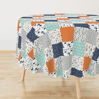 boys cheater quilt // mint orange navy cactus arrows horse western kids 