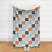 boys cheater quilt // mint orange navy cactus arrows horse western kids 