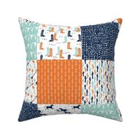 boys cheater quilt // mint orange navy cactus arrows horse western kids 