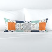 boys cheater quilt // mint orange navy cactus arrows horse western kids 