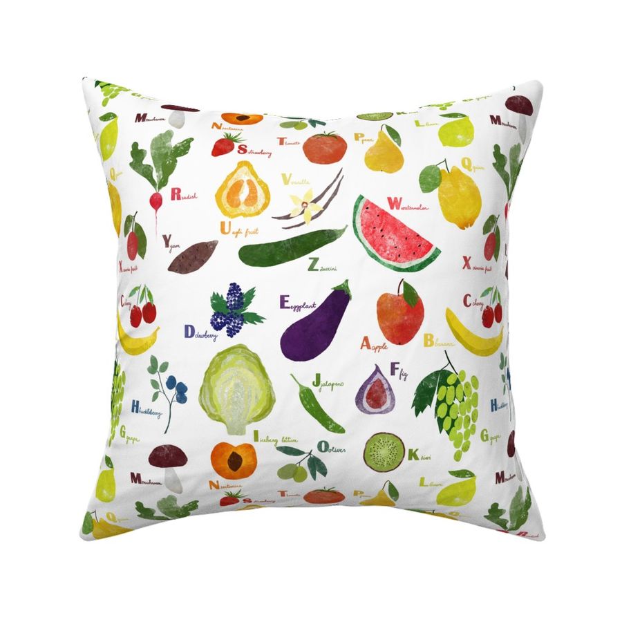 English alphabet with fruit and Fabric | Spoonflower