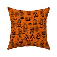 pumpkin // pumpkins jack o lanterns orange halloween spooky scary fabrics