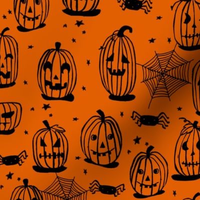 pumpkin // pumpkins jack o lanterns orange halloween spooky scary fabrics