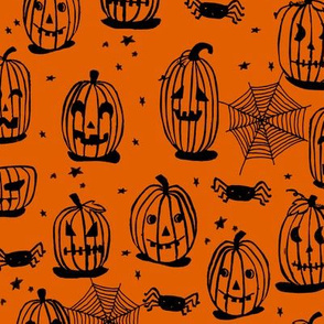 pumpkin // pumpkins jack o lanterns orange halloween spooky scary fabrics