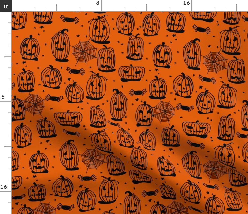 pumpkin // pumpkins jack o lanterns orange halloween spooky scary fabrics