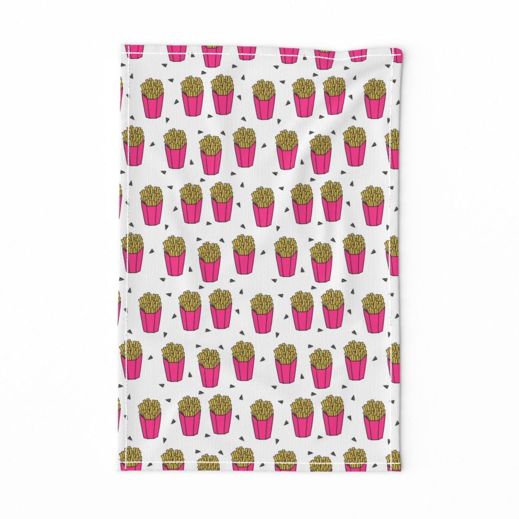 french fries fabric // fries pink girls food junk food fast food