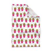 french fries fabric // fries pink girls food junk food fast food