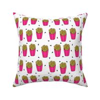 french fries fabric // fries pink girls food junk food fast food