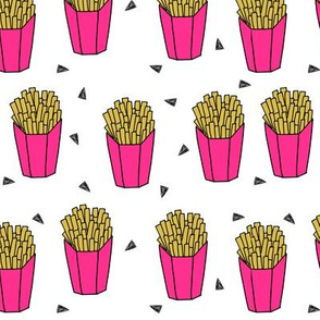 french fries fabric // fries pink girls food junk food fast food