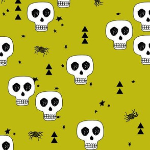 skull // skulls halloween october spider creepy spooky scary lime green