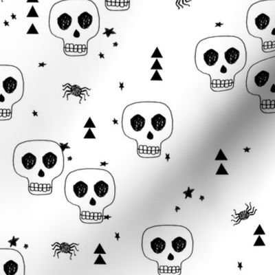 skulls // white halloween skulls creepy spooky black and white october