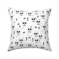 skulls // white halloween skulls creepy spooky black and white october