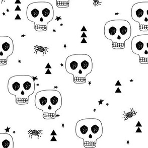 skulls // white halloween skulls creepy spooky black and white october