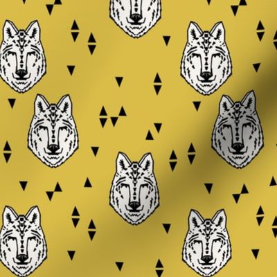 wolf // mustard yellow (smaller version) wolf kids boys animals 