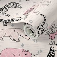 jungle // safari baby nursery girl pink cream cute girls sweet baby animals