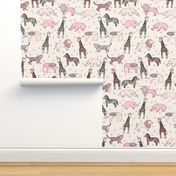 jungle // safari baby nursery girl pink cream cute girls sweet baby animals