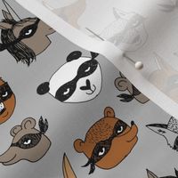 bandit animals // grey dressup fabric cute fancy dress animals illustration andrea lauren design cute animals creatures
