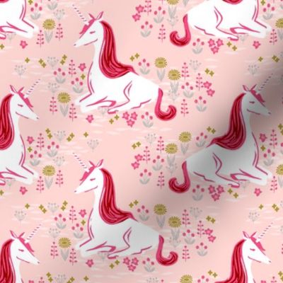 unicorn // girly sweet pastel pink unicorn flowers
