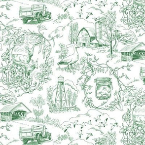 Country Living Toile Green