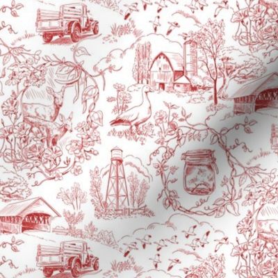 Country Living Toile Red
