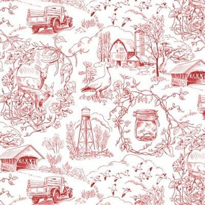 Country Living Toile Red