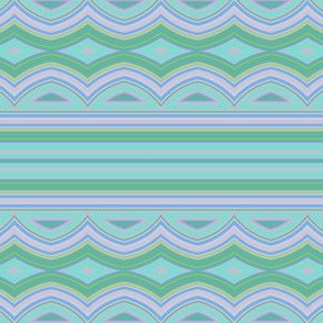 Pastel Colors Scalloped Horizontal Stripe