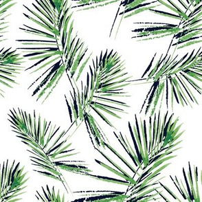 Watercolor palm leaves pattern