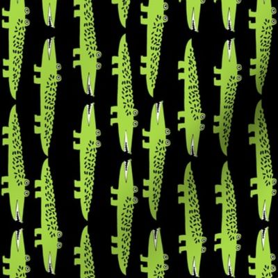alligator // crocodile reptile green happy kids character
