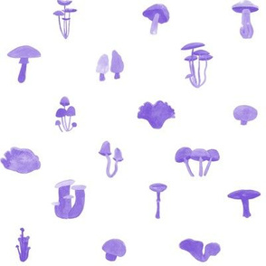 Petite watercolor 'shrooms- purple