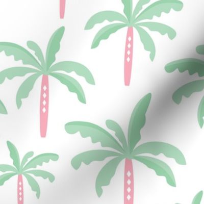 Summer palm tree beach coconut pastel bikini tropics illustration print in mint LARGE Jumbo