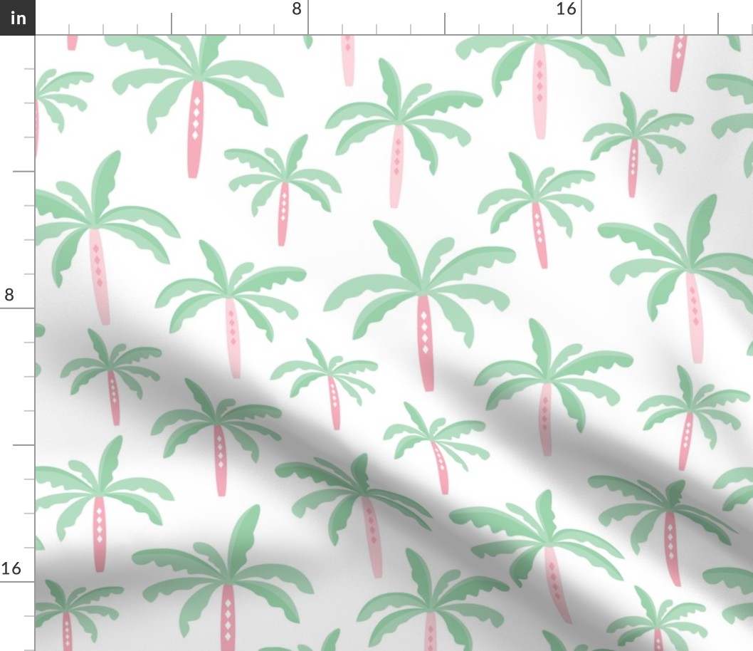 Summer palm tree beach coconut pastel bikini tropics illustration print in mint LARGE Jumbo