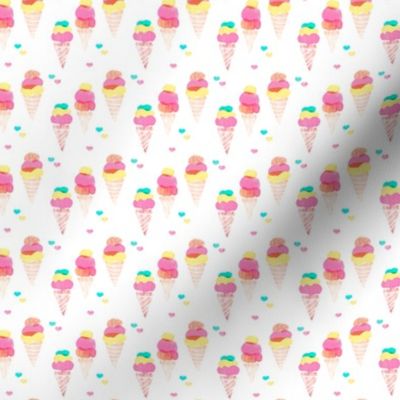 Water color ice cream cone popsicle colorful summer candy food kids illustration pattern print XS