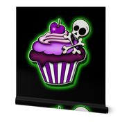 Glowing Green Skull Cupcakes