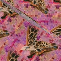 GIRAFFE ON PINK MOSAIC 2