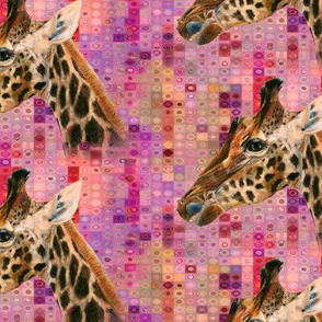 GIRAFFE ON PINK MOSAIC 2